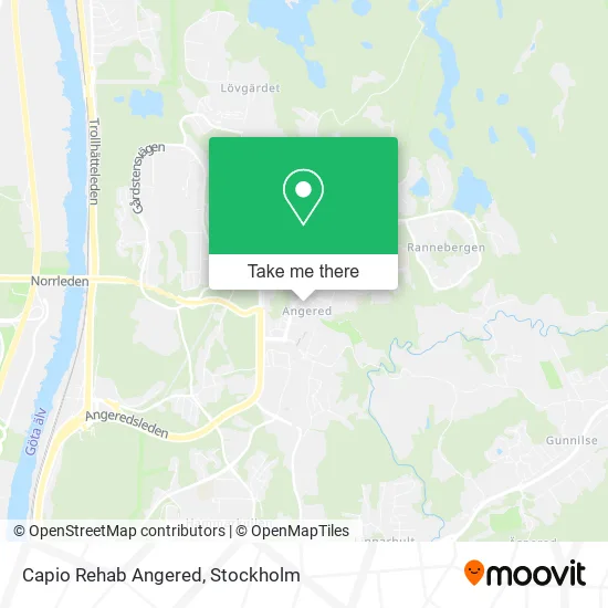Capio Rehab Angered map