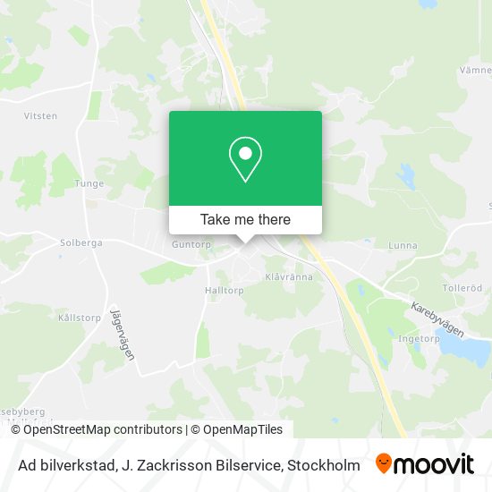 Ad bilverkstad, J. Zackrisson Bilservice map