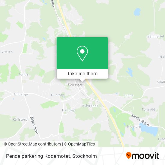 Pendelparkering Kodemotet map