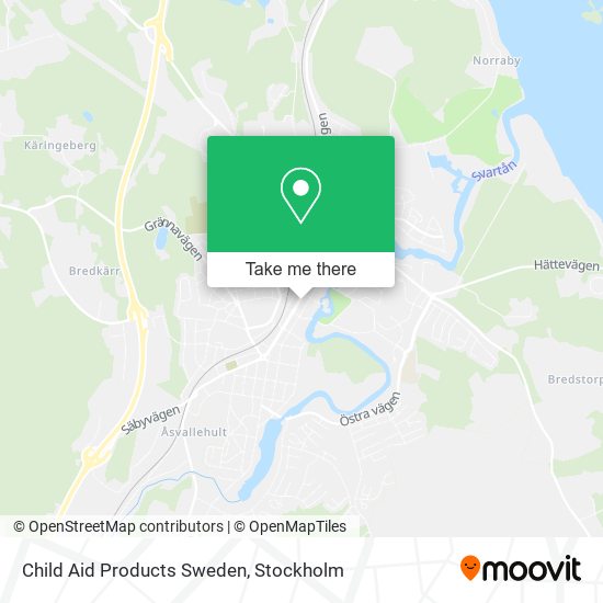 Child Aid Products Sweden map