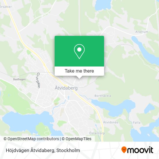 Höjdvägen Åtvidaberg map