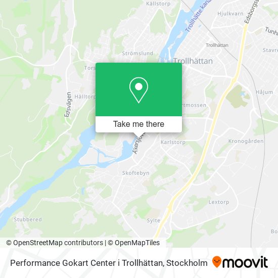 Performance Gokart Center i Trollhättan map