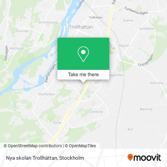 Nya skolan Trollhättan map