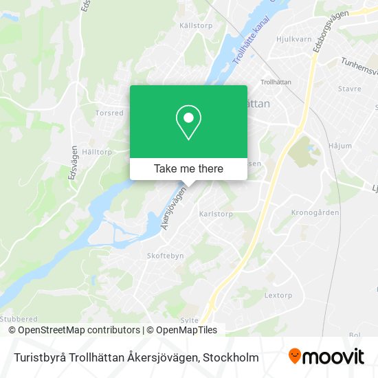 Turistbyrå Trollhättan Åkersjövägen map