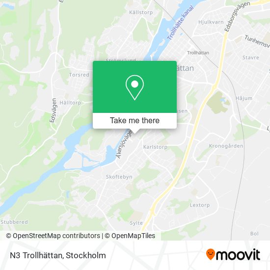 N3 Trollhättan map