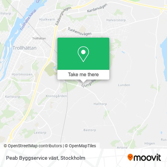 Peab Byggservice väst map