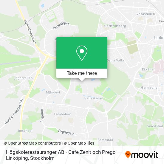 Högskolerestauranger AB - Cafe Zenit och Prego Linköping map