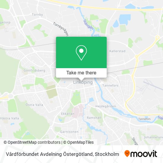 Vårdförbundet Avdelning Östergötland map