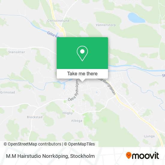 M.M Hairstudio Norrköping map