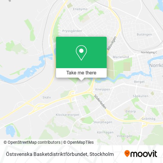 Östsvenska Basketdistriktförbundet map