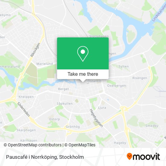 Pauscafé i Norrköping map