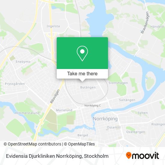 Evidensia Djurkliniken Norrköping map