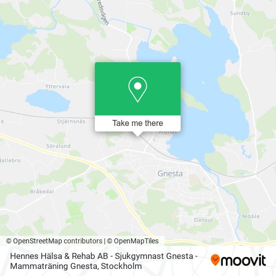 Hennes Hälsa & Rehab AB - Sjukgymnast Gnesta - Mammaträning Gnesta map