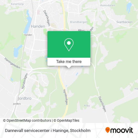 Dannevall servicecenter i Haninge map