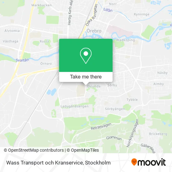 Wass Transport och Kranservice map
