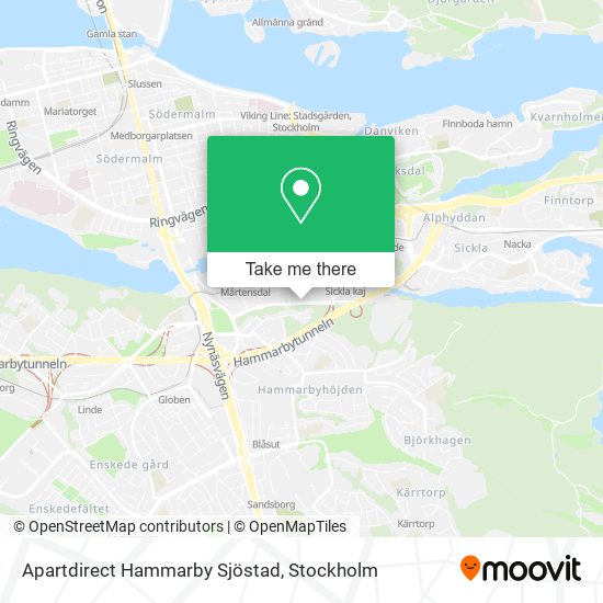 Apartdirect Hammarby Sjöstad map