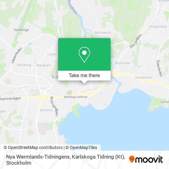 Nya Wermlands-Tidningens, Karlskoga Tidning (Kt) map