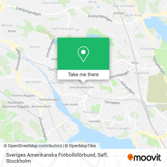 Sveriges Amerikanska Fotbollsförbund, Saff map