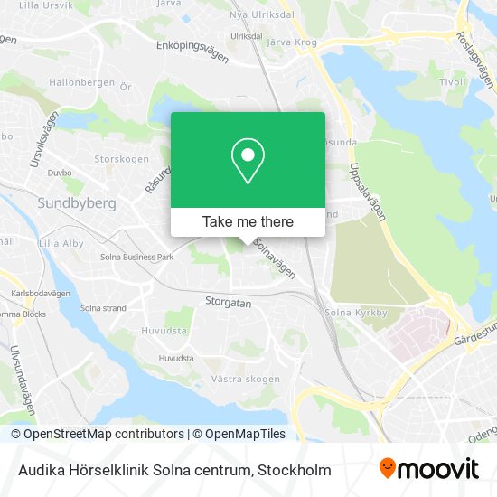 Audika Hörselklinik Solna centrum map