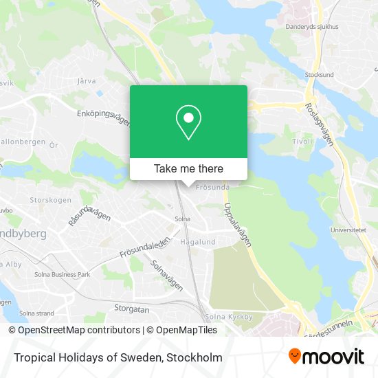 Tropical Holidays of Sweden map