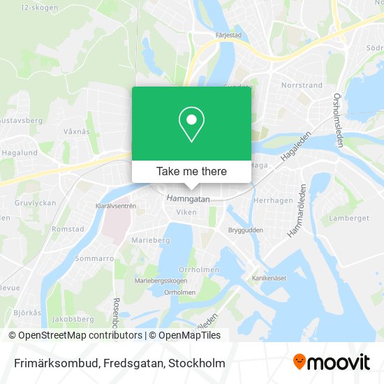 Frimärksombud, Fredsgatan map