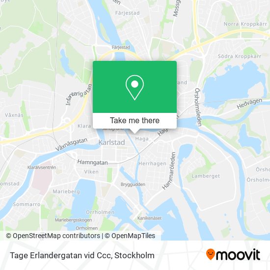 Tage Erlandergatan vid Ccc map