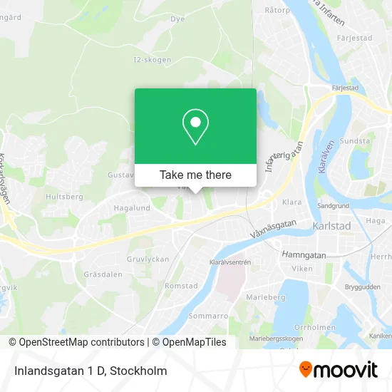 Inlandsgatan 1 D map