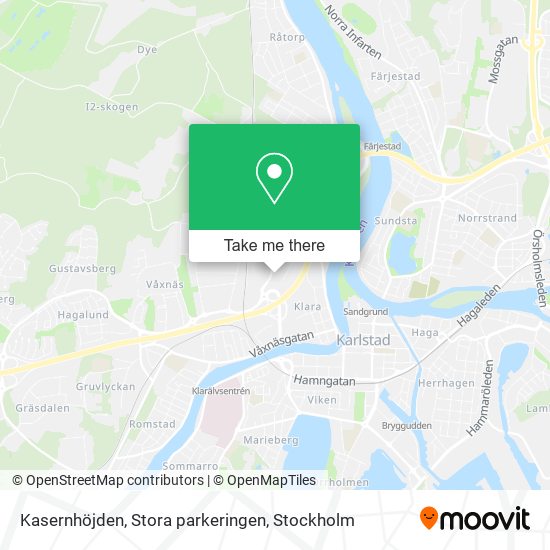 Kasernhöjden, Stora parkeringen map