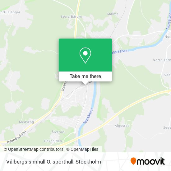 Vålbergs simhall O. sporthall map