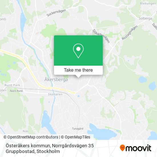 Österåkers kommun, Norrgårdsvägen 35 Gruppbostad map