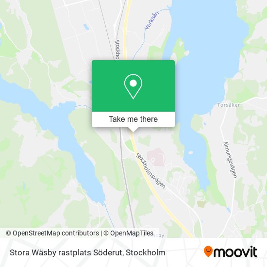 Stora Wäsby rastplats Söderut map