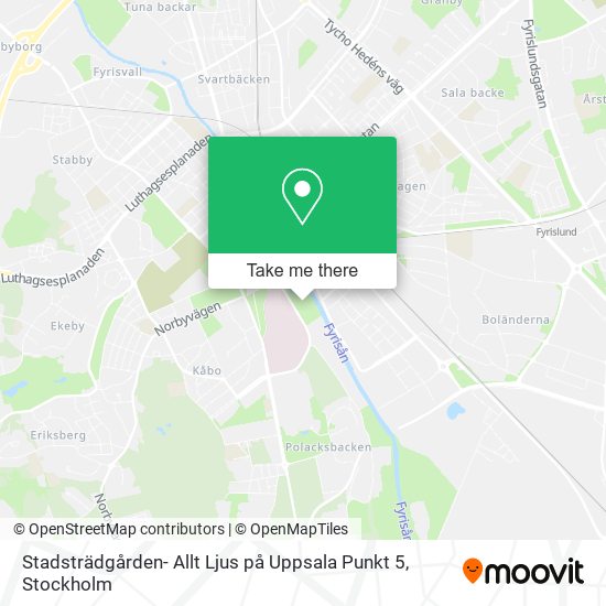 Stadsträdgården- Allt Ljus på Uppsala Punkt 5 map