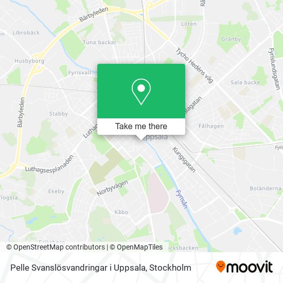 Pelle Svanslösvandringar i Uppsala map