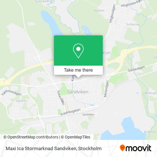 Maxi Ica Stormarknad Sandviken map