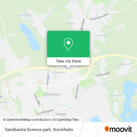 Sandbacka Science park map