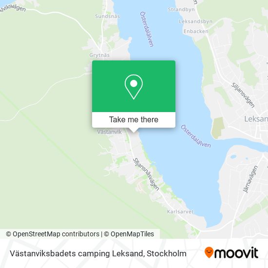 Västanviksbadets camping Leksand map