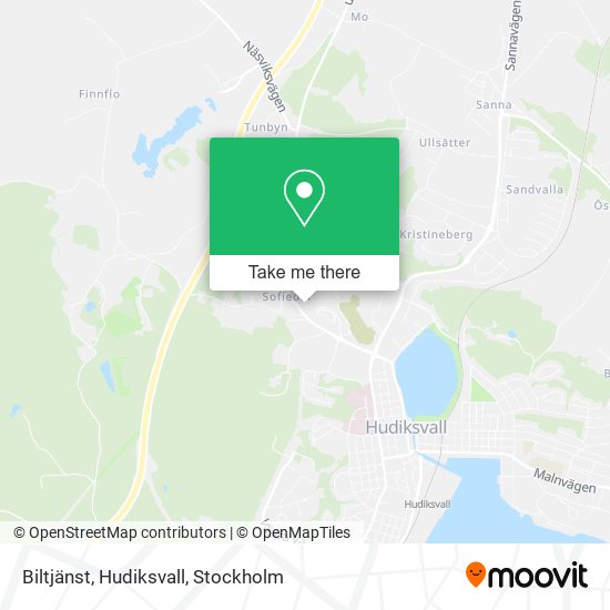 Biltjänst, Hudiksvall map