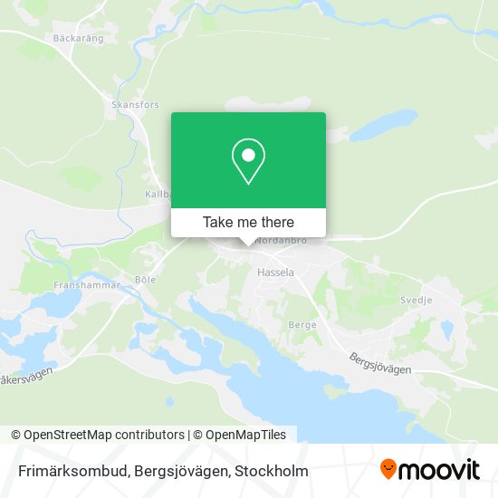 Frimärksombud, Bergsjövägen map