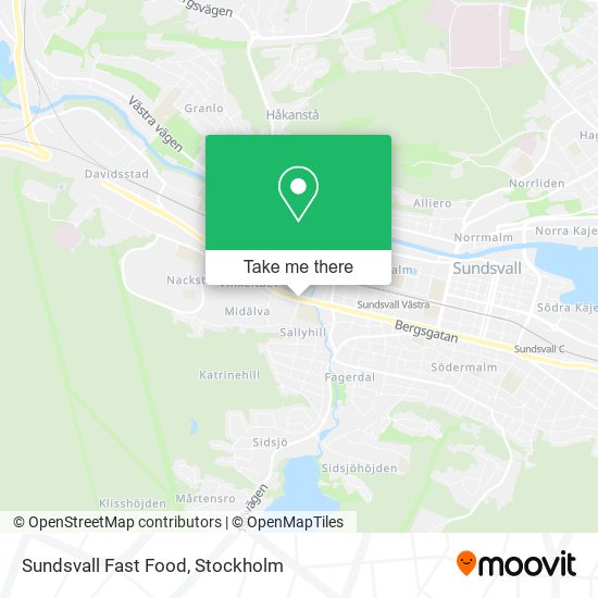 Sundsvall Fast Food map