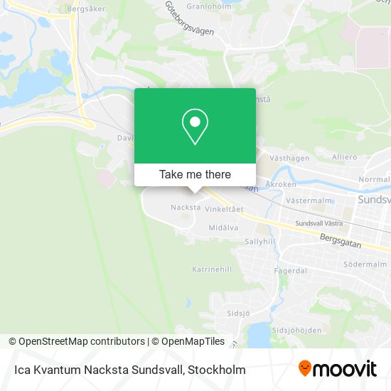 Ica Kvantum Nacksta Sundsvall map