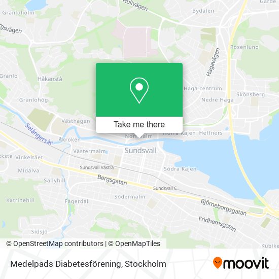 Medelpads Diabetesförening map