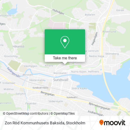 Zon Röd Kommunhusets Baksida map