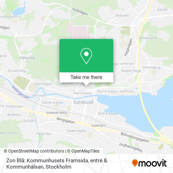 Zon Blå: Kommunhusets Framsida, entré & Kommunhälsan map