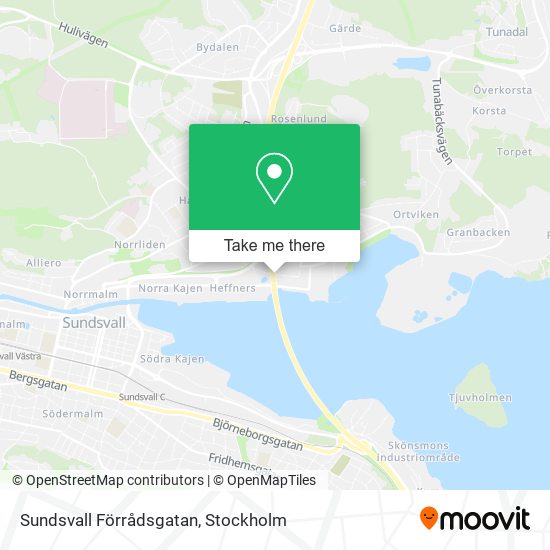 Sundsvall Förrådsgatan map