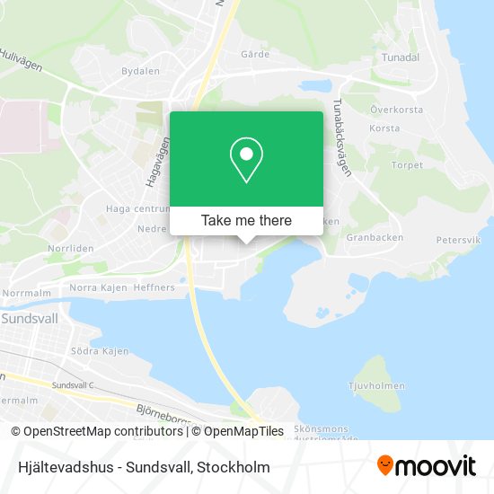 Hjältevadshus - Sundsvall map