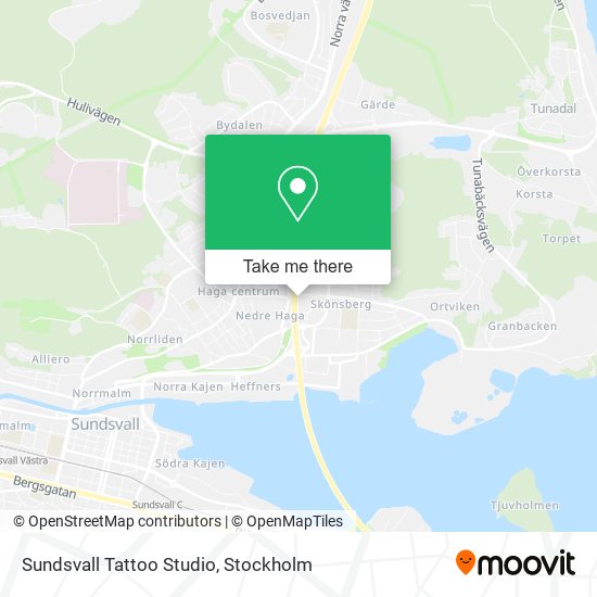 Sundsvall Tattoo Studio map