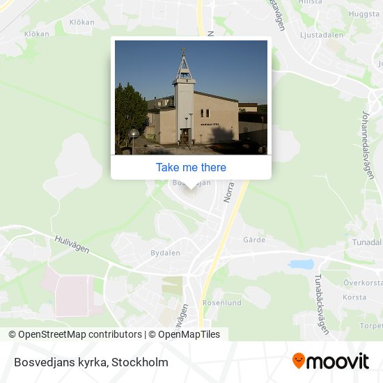 Bosvedjans kyrka map