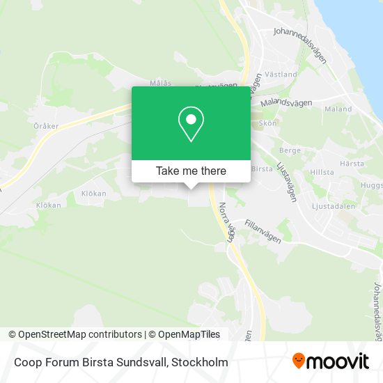 Coop Forum Birsta Sundsvall map