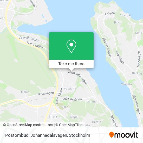 Postombud, Johannedalsvägen map