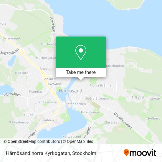 Härnösand norra Kyrkogatan map